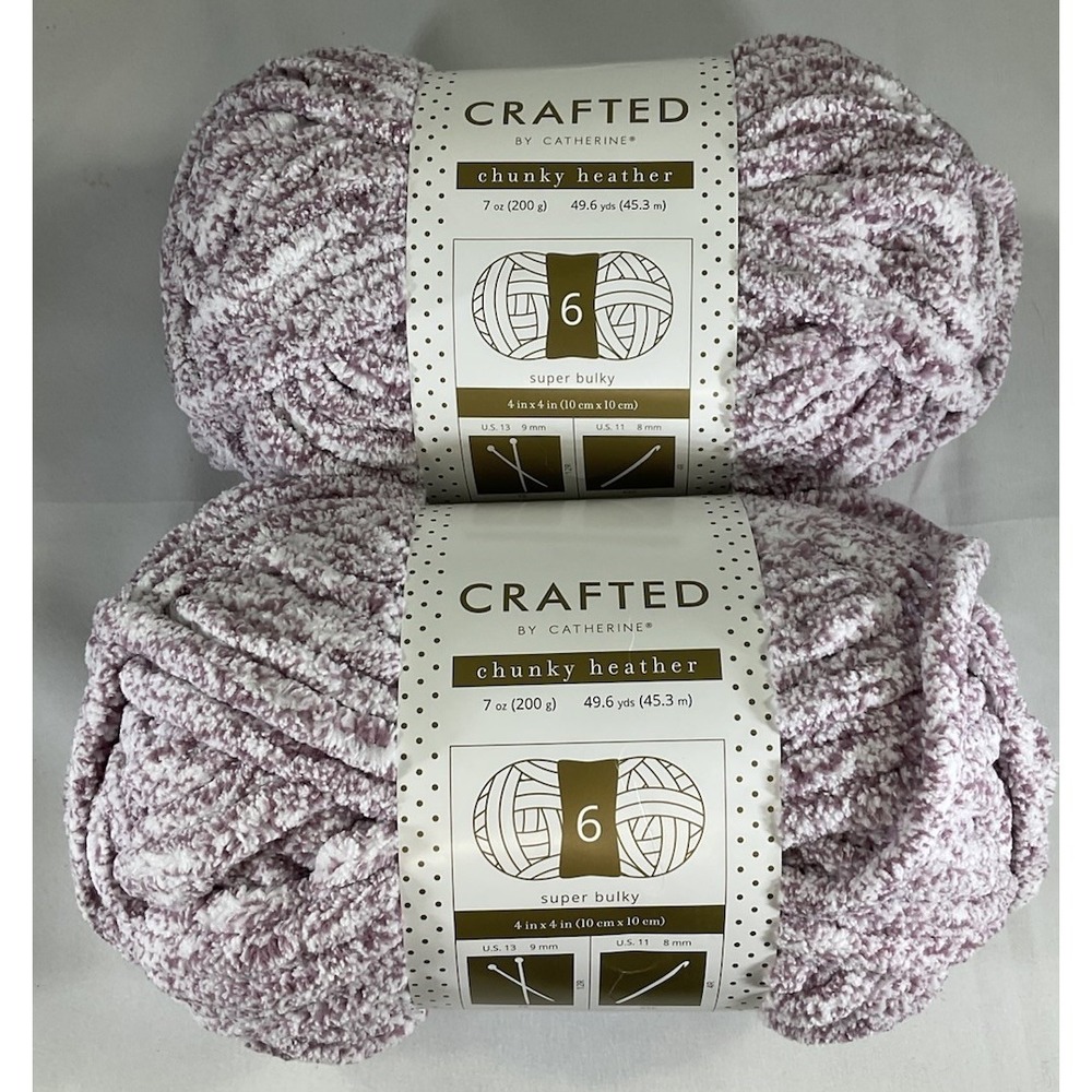 Crafted By Catherine Yarn Lavendar/Pink Luxe Velvet Yarn 2 Pack #6 Yarn